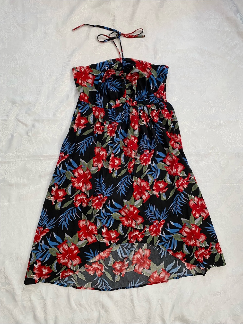 Patpat Women Hawaiian Luau Halter Floral Dress, Size XL